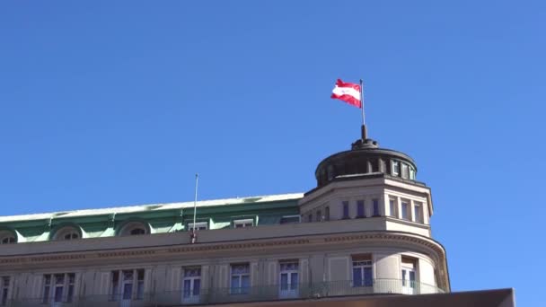 Bandera Austria Viento — Vídeos de Stock