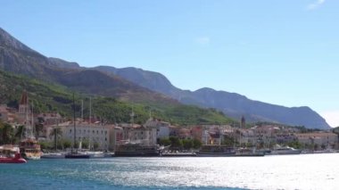 Makar Riviera, Hırvatistan Eylül 2018. Makarska eski tarihi merkezi görünümü