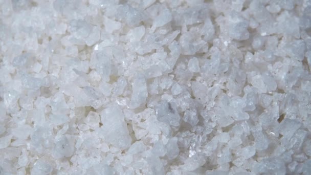 Λευκό Θαλασσινό Αλάτι Για Spa Περιστροφή Ανάλυση — Αρχείο Βίντεο