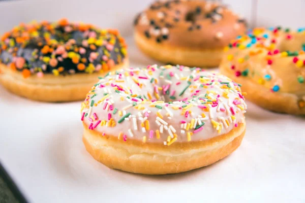 box of sweet fresh donuts with filling