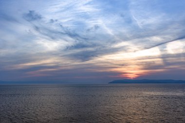 Adriyatik Denizi 'nde unutulmaz Günbatımı muhteşem
