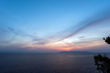 Adriyatik Denizi 'nde unutulmaz Günbatımı muhteşem