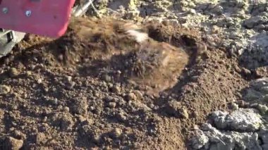 Tarım. Çiftçi arabası. Zemini saban layan kültivatör değirmenleri