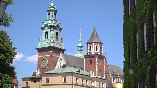 Kungliga Wawel gotiska katedralen i Krakow, Polen — Stockvideo