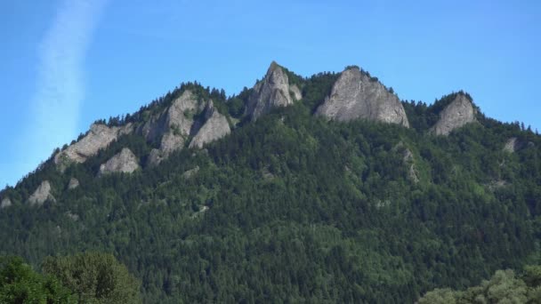 Tre corone vista sulle montagne in Slovacchia. ingrandisci — Video Stock