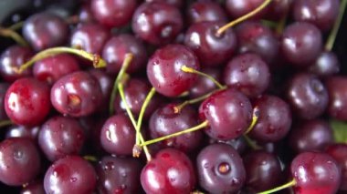 Koyu kırmızı olgun kiraz yakın görünümü