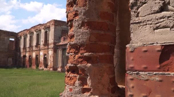 Biélorussie Ruzhany. Les ruines du complexe du palais Sapeg à Ruzhany — Video