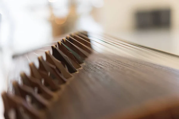 Musical instruments in the rehearsal room at school.