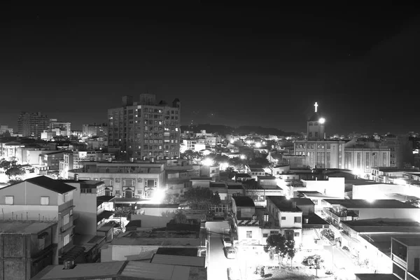 Imagem Preto Branco Cidade Uma Noite Triste Taiwan — Fotografia de Stock