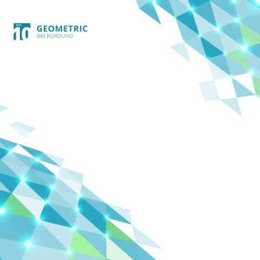 Beyaz arka plan üzerinde Soyut Mavi üçgen geometrik perspektif. Vektör çizim 