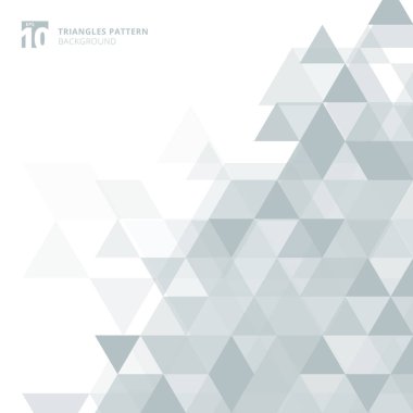 Gri üçgenler beyaz arka plan üzerinde geometrik soyut. Vektör çizim 