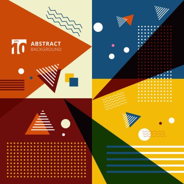 Soyut renkli geometrik desen stili arka plan. Vektör çizim