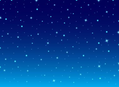 Yıldızların arka planında soyut mavi gökyüzü. Vektör illüstrasyonu