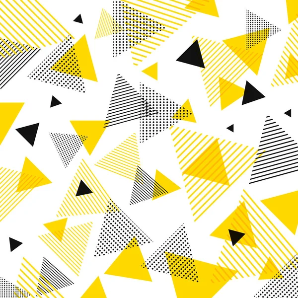 Abstrato Moderno Amarelo Padrão Triângulos Pretos Com Linhas Diagonal Sobre —  Vetores de Stock