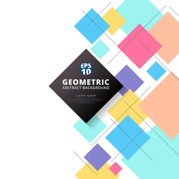 Design Abstrait Motifs Géométriques Carrés Colorés Arrière Plan Utilisez Pour — Image vectorielle