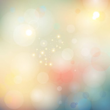 Soyut bulanık bokeh ışıkları yumuşak renk arkaplanı. Vektör illüstrasyonu