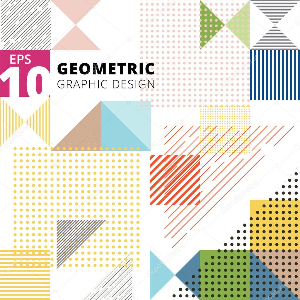 Abstract multicolor geometric pattern. Trendy geometric elements modern design. Vector illustration
