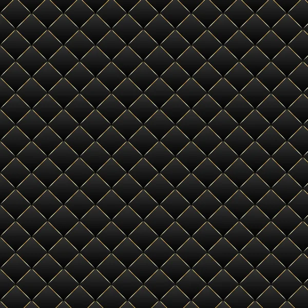 Luxe Zwarte Achtergrond Donkere Geometrische Vierkanten Patroon Textuur Vectorillustratie — Stockvector