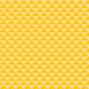 Sarı geometrik üçgenler sorunsuz arka plan ve doku desen. Vektör çizim
