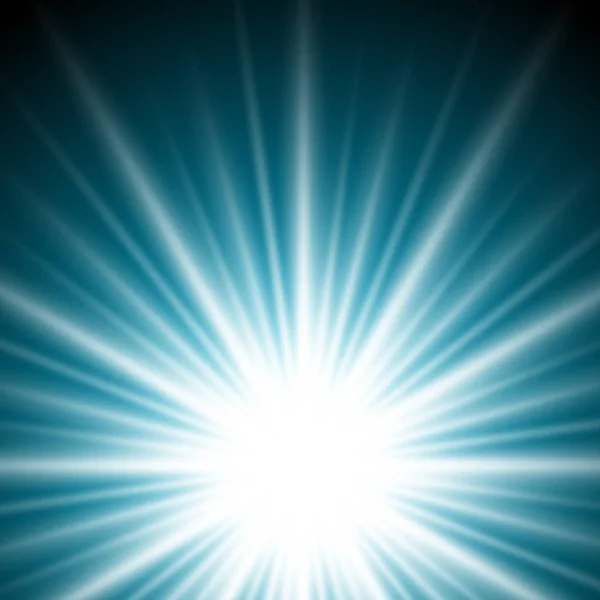 Efecto Iluminación Rayo Sol Rayos Sol Sobre Fondo Azul Oscuro — Archivo Imágenes Vectoriales