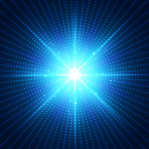 Tecnologia Astratta Futuristico Blu Neon Radiale Effetto Luce Scoppio Sfondo — Vettoriale Stock