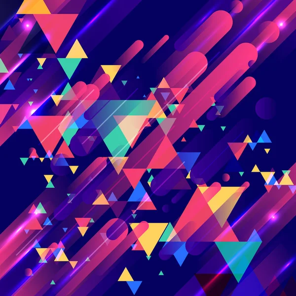 Éléments Abstraits Colorés Créatif Moderne Chevauchement Triangles Géométriques Lignes Arrondies — Image vectorielle