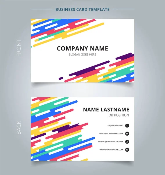 Template Name Card Abstract Colorful Rounded Lines Halftone Transition Background — Stock Vector