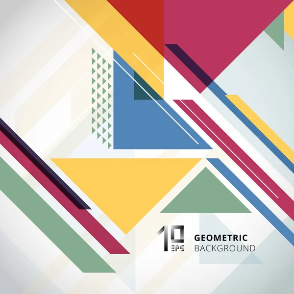 Abstrait Géométrique Coloré Avec Des Triangles Sur Fond Blanc Espace — Image vectorielle