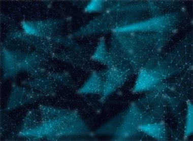 Soyut teknoloji bağlantı yapısı parçacık öğeleri üzerinde arka plan bulanık