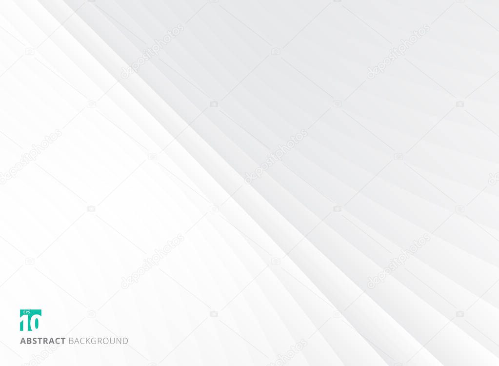 Abstract geometric perspective lines diagonal white and gray gradient color background. vector illustration