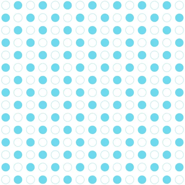 Modrá Polka Tečky Bezešvé Vzor Bílém Pozadí Retro Kruhy Geometrické — Stockový vektor