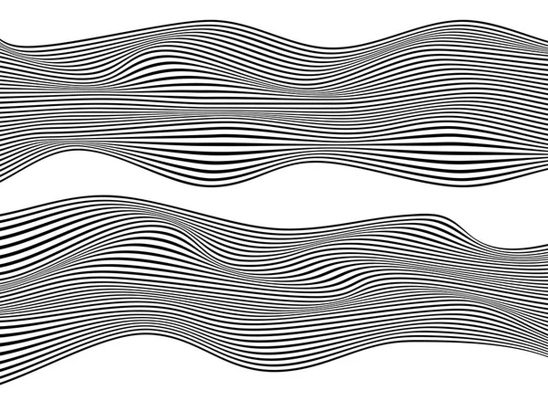 Abstraktní Černá Vlna Zářivé Oční Pozadí Vektorové Ilustrace — Stockový vektor
