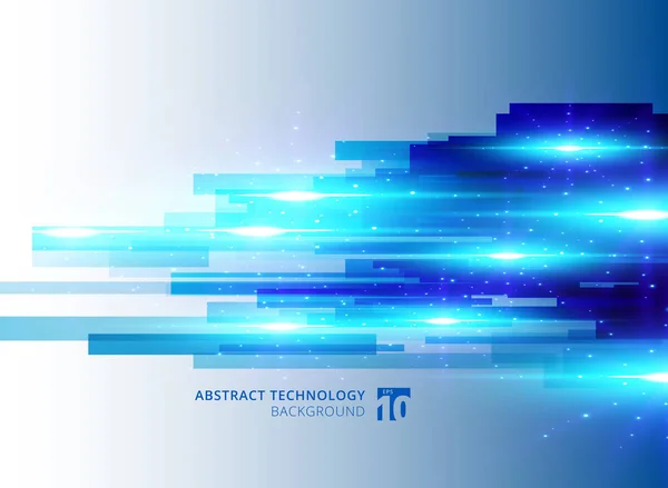 Concepto Abstracto Tecnología Virtual Azul Fondo Digital Futurista Con Espacio — Vector de stock