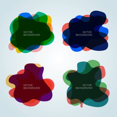 Soyut modern akışkan sıvı kümesi beyaz arkaplanda grafik elementleri şekillendirir. Tasarım logosu, broşür, broşür, afiş veya sunum için şablon. Vektör illüstrasyonu