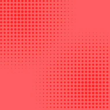 Soyut noktalar deseni ya da sarı arkaplandaki yarım ton. Retro çizgi film. Yaşayan mercan rengi 2019. Vektör illüstrasyonu