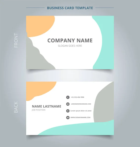 Trendy Abstract Business Name Card Template Layout Modern Style Brush — Stock Vector