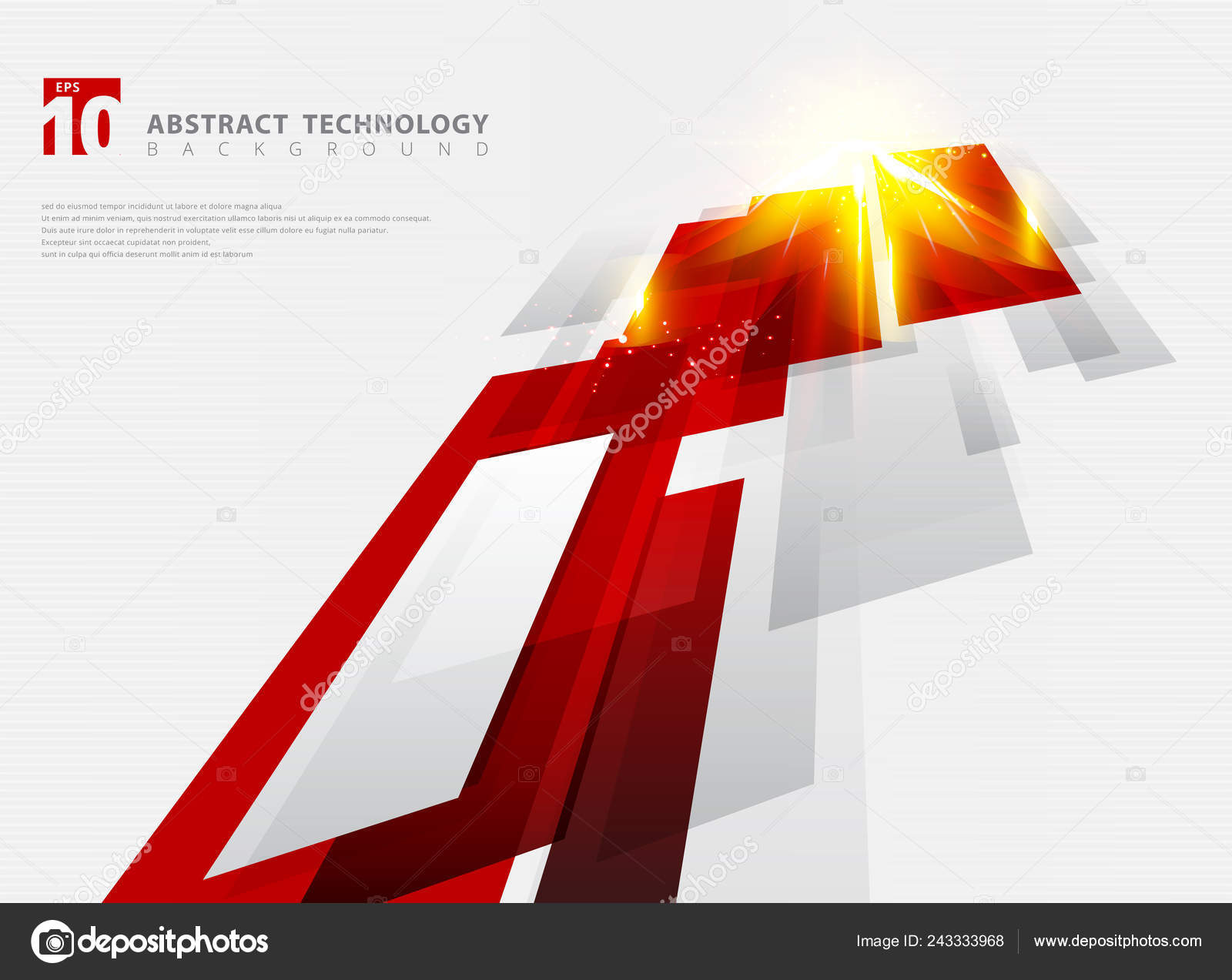 Teknologi Perspektif Abstrak Warna Merah Geometris Latar Belakang Gerakan Mengkilap Stok Vektor C Phochi 243333968