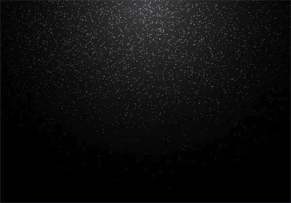 Abstraktes Weißes Glitzern Auf Schwarzem Hintergrund Schnee Fällt Vektorillustration — Stockvektor