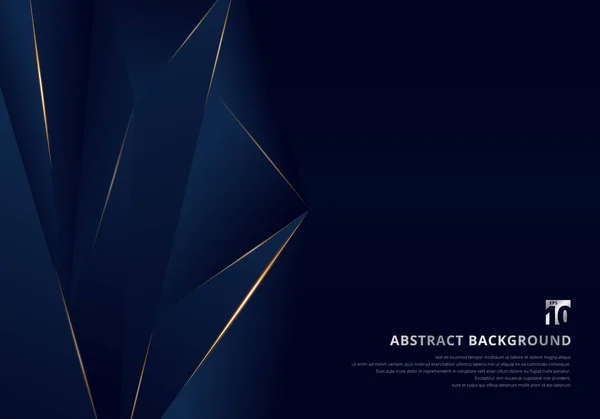 Plantilla Abstracta Fondo Premium Lujo Azul Oscuro Con Patrón Triángulos — Vector de stock