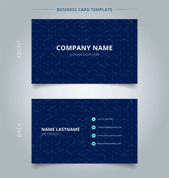 事業名カード抽象キューブ パターンは暗い青色の背景、 — ストックベクタ
