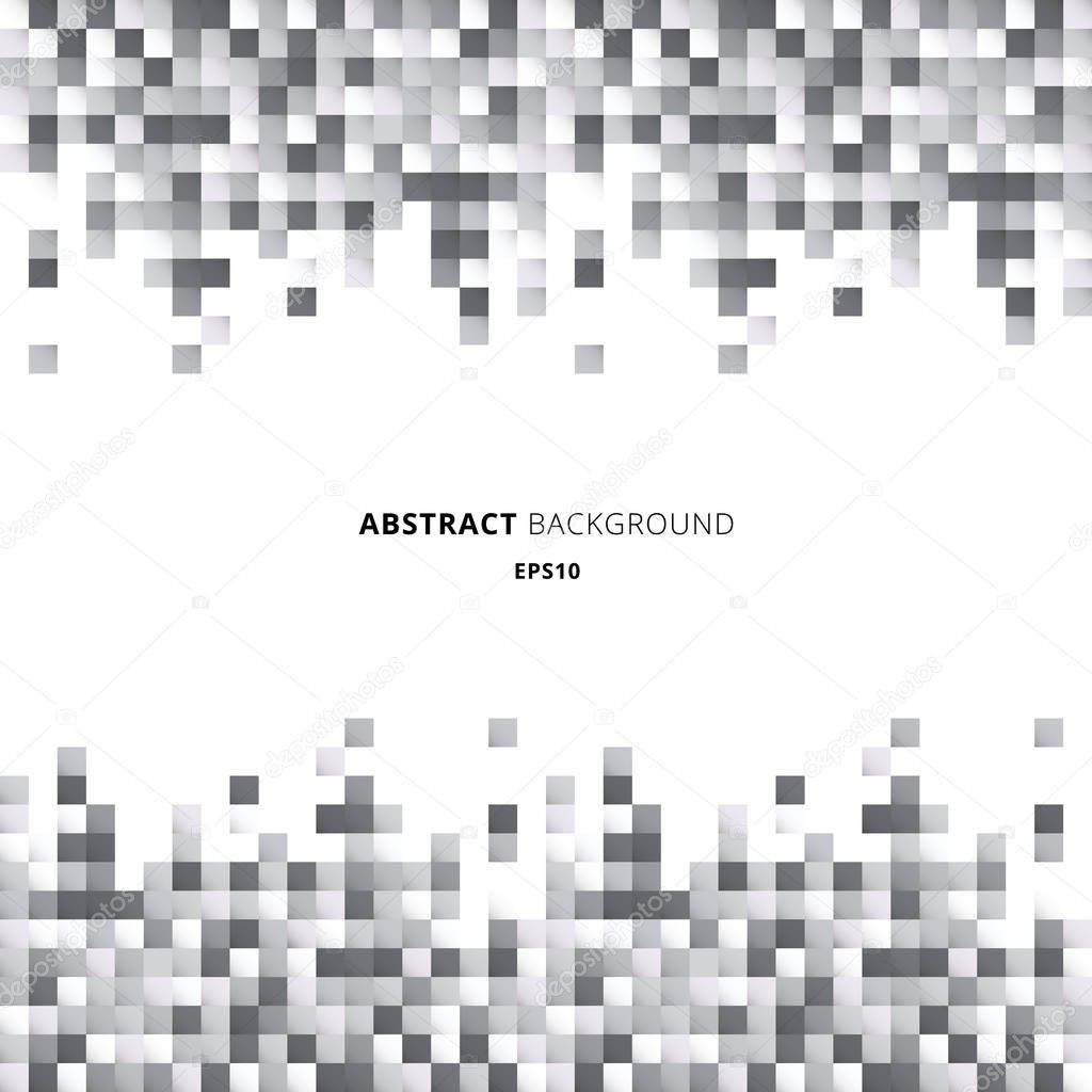 Abstract header and footers geometric white and gray squares pat