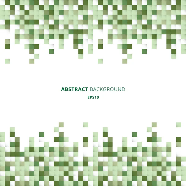Abstrait en-tête et pieds de page carrés géométriques blancs et verts pa — Image vectorielle