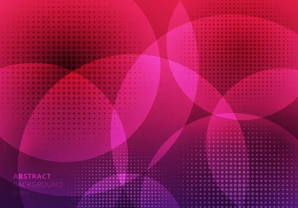 Cercles abstraits se chevauchant avec demi-ton sur fond rose. G — Image vectorielle