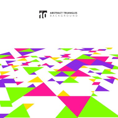 Soyut modern renkli üçgenler desen elemanları perspektif 