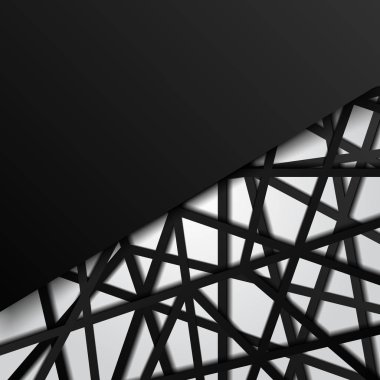 Soyut şablon siyah çizgiler fütüristik örtüşen beyaz backg