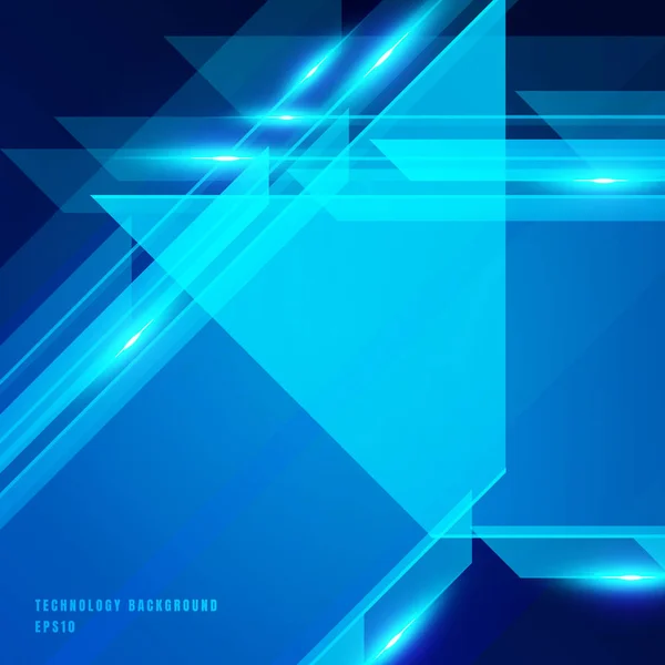 Abstrakte Technologie geometrisch blau Farbe glänzend Bewegung Hintergrund — Stockvektor