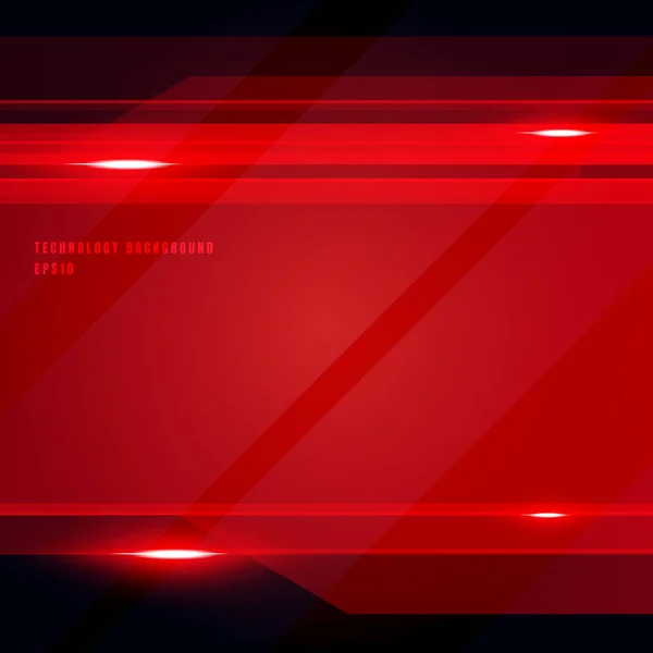 抽象的な技術幾何学的な赤い色の光沢のあるモーション背景. — ストックベクタ