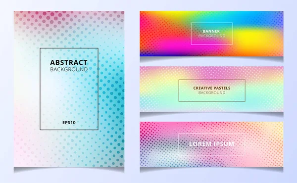 Set of template abstract smooth blurred pastel color, vibrant, h — Stock Vector