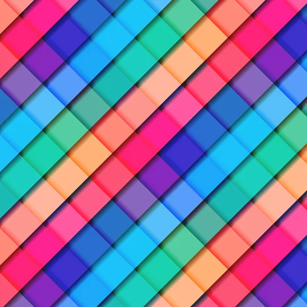 Soyut 3d çizgili geometrik kare desenli canlı renk arkaplanı — Stok Vektör