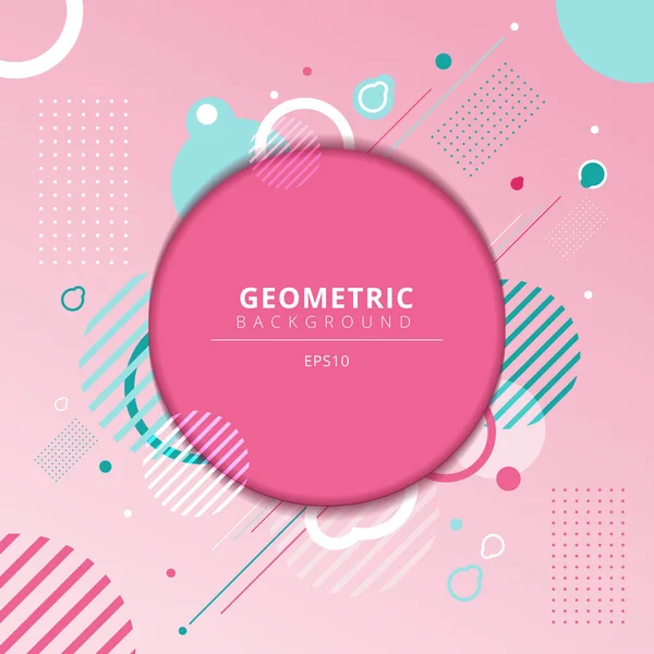 Marco de círculos geométricos abstractos con elementos de geometría azul claro — Vector de stock
